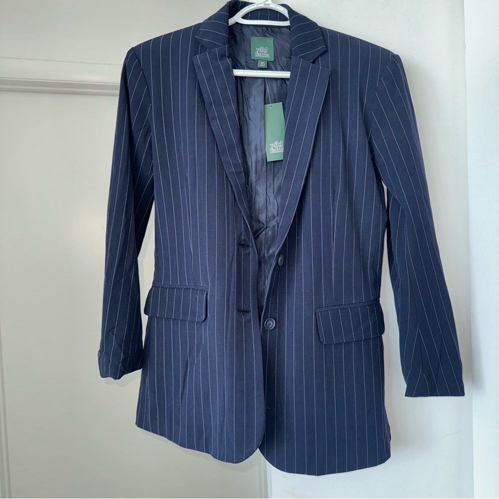 Navy Pinstripe Blazer